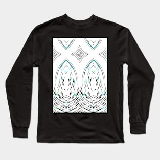 Modern Mirror Folk Geometric Pattern Ornament Long Sleeve T-Shirt
